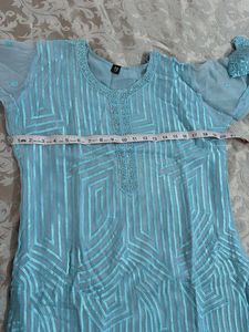 Light Blue Embroidered Pant Kameez