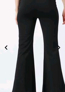 Girls Stylish Black Slit Flare Pants
