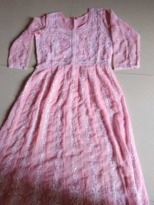 Elegant Pink Embroidered Dress