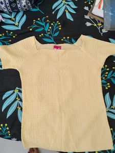Yellow Square Neck Top