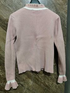 Cute Pink Ruffle Sweater