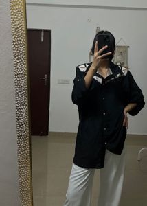 Vintage Black/Creamish Loose Fit Shirt (UNISEX)