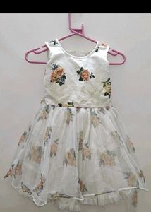 Birthday Party White Floral Girls Dress