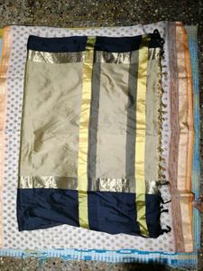Chiku Black Combi Saree