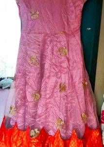 Elegant Pink Embroidered Dress