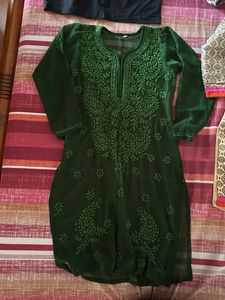 Luckhnowi Green Kurti/Kurta
