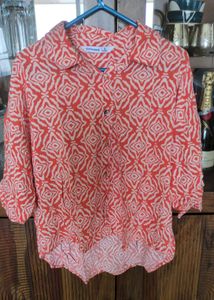 Patterned Button-Down Top