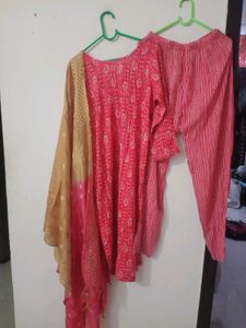 Pink Embroidered Kurta Set