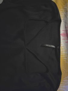 Black Crisscross Ribbed Long Sleeve Top.SIZE-28-36