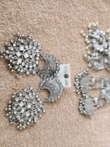 Oxidized Silver Earrings Set