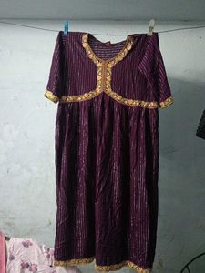Elegant Purple Striped Kurta