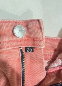 Pink Denim Skirt