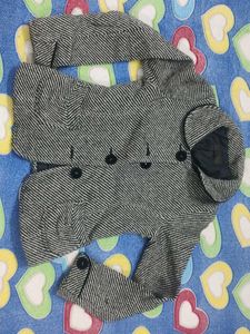 Striped Wool Blend Coat