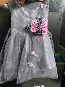 Gray Flower Girl Dress