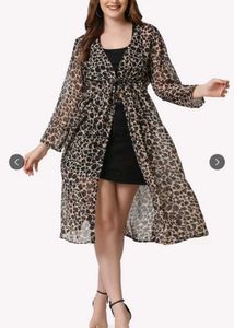 Leopard Print Long Shrug
