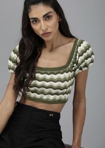 🔴Sale Roadstar Oliv Green Crop Top