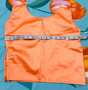 Peach Embroidered Blouse &amp; Skirt With Dupatta