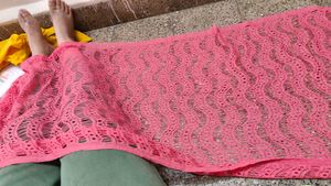 Pink Net Dupatta
