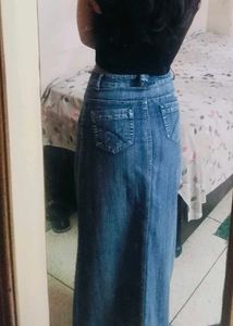 Vintage Denim Maxi Skirt