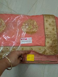 Soft Supernet Saree With Jari Thread Work N Stone
