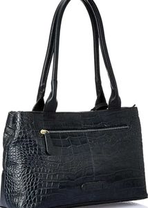 HideSign Leather Embossed Black Tote