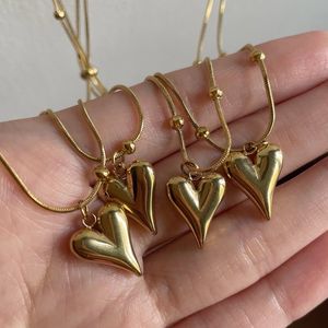 Elongated Heart Necklace Anti-tarnish