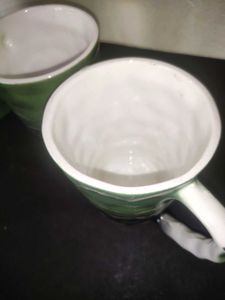 Green Ceramic Mugs (Set of 4)