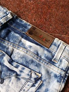 Acid Wash Denim Shorts