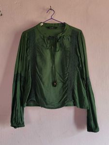 Green Long Sleeve Blouse