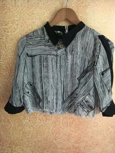 Striped Black & White Top