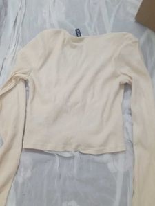 Cream Long Sleeve Top