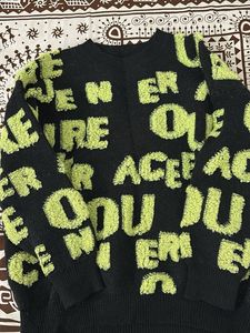 Statement Letter Graphic Knit Sweater