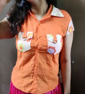 Orange cotton top