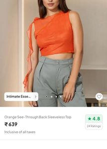 Newme Sheer Orange Top