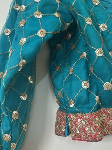 Teal/ Turquoise Embellished Blouse