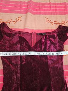 Velvet Off Shouler Party Dress
