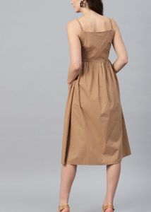 New Brown Button-Down Sundress