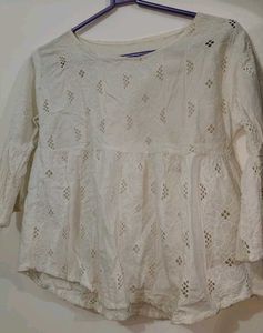 White Embroidered Top