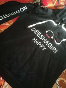 Printed Black Hoodie