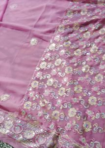 Pink Saree With Blouse