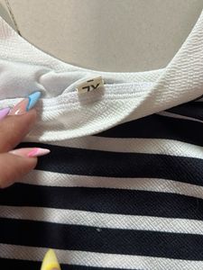 Blue And White Straps Crop Top