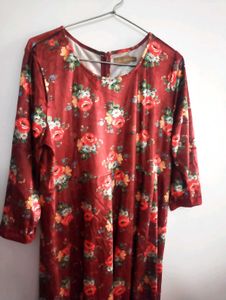 Floral Velvet Kurta Dress
