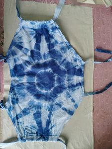 Blue Tie-Dye Halter Top