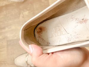 Zara Ecru Pure Leather Loafers