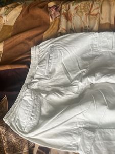 White Cargo Joggers