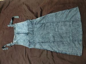 Grab Fast😵Denim Dungree Dress