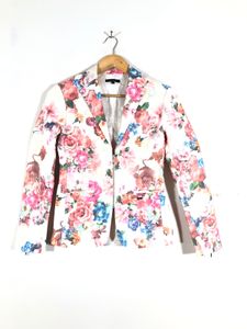 PARK AVENUE White Floral Printed Blazer (Women’s)