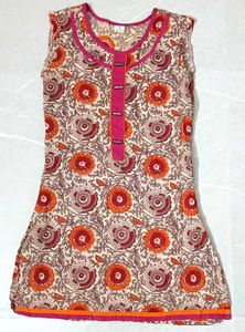 Sleeveless Printed Cotton Kurti/Tunic