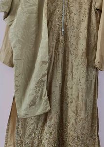 Elegant Golden Embroidered Kurti Set 📐