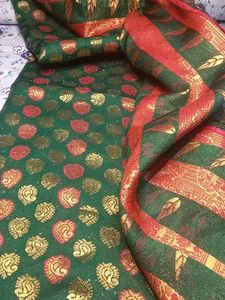 Elegant Red &amp; Green Saree